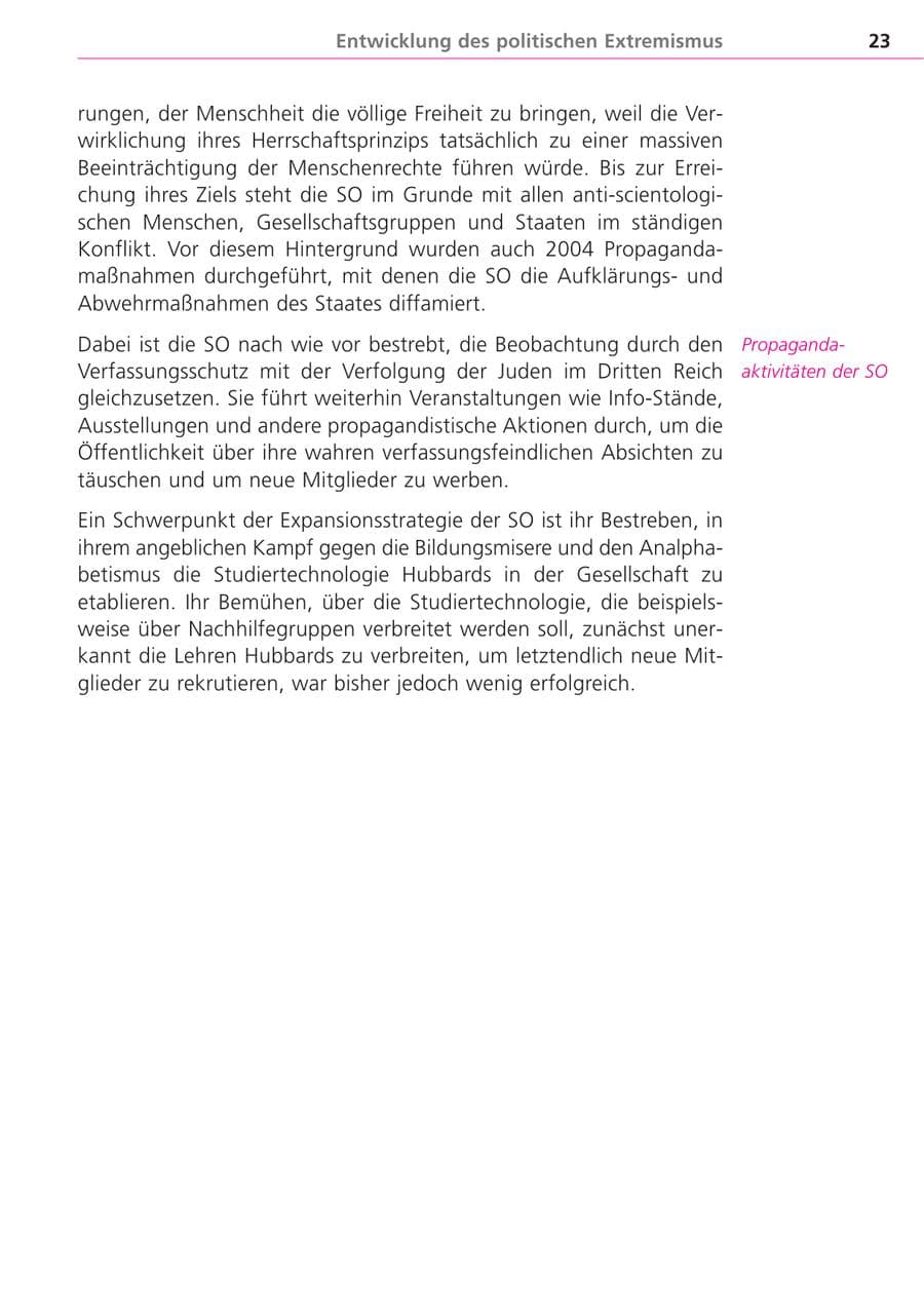 Seite 23 des Verfassungsschutzbericht 2004 Bayern