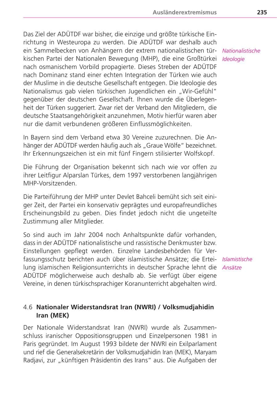 Seite 235 des Verfassungsschutzbericht 2004 Bayern