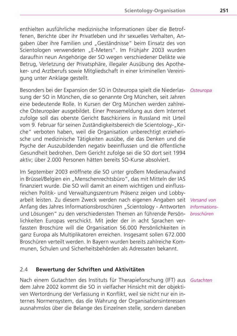 Seite 251 des Verfassungsschutzbericht 2004 Bayern