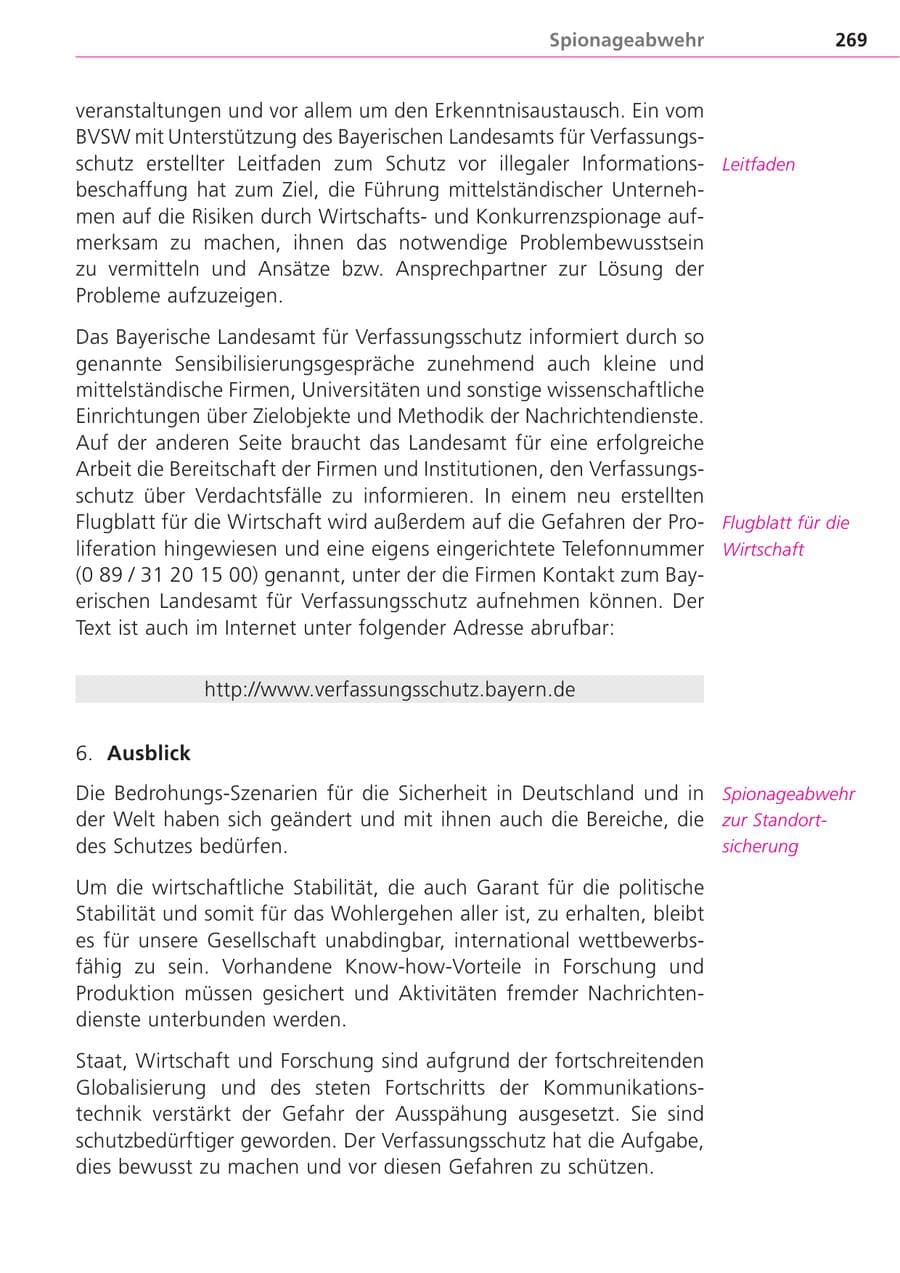 Seite 269 des Verfassungsschutzbericht 2004 Bayern