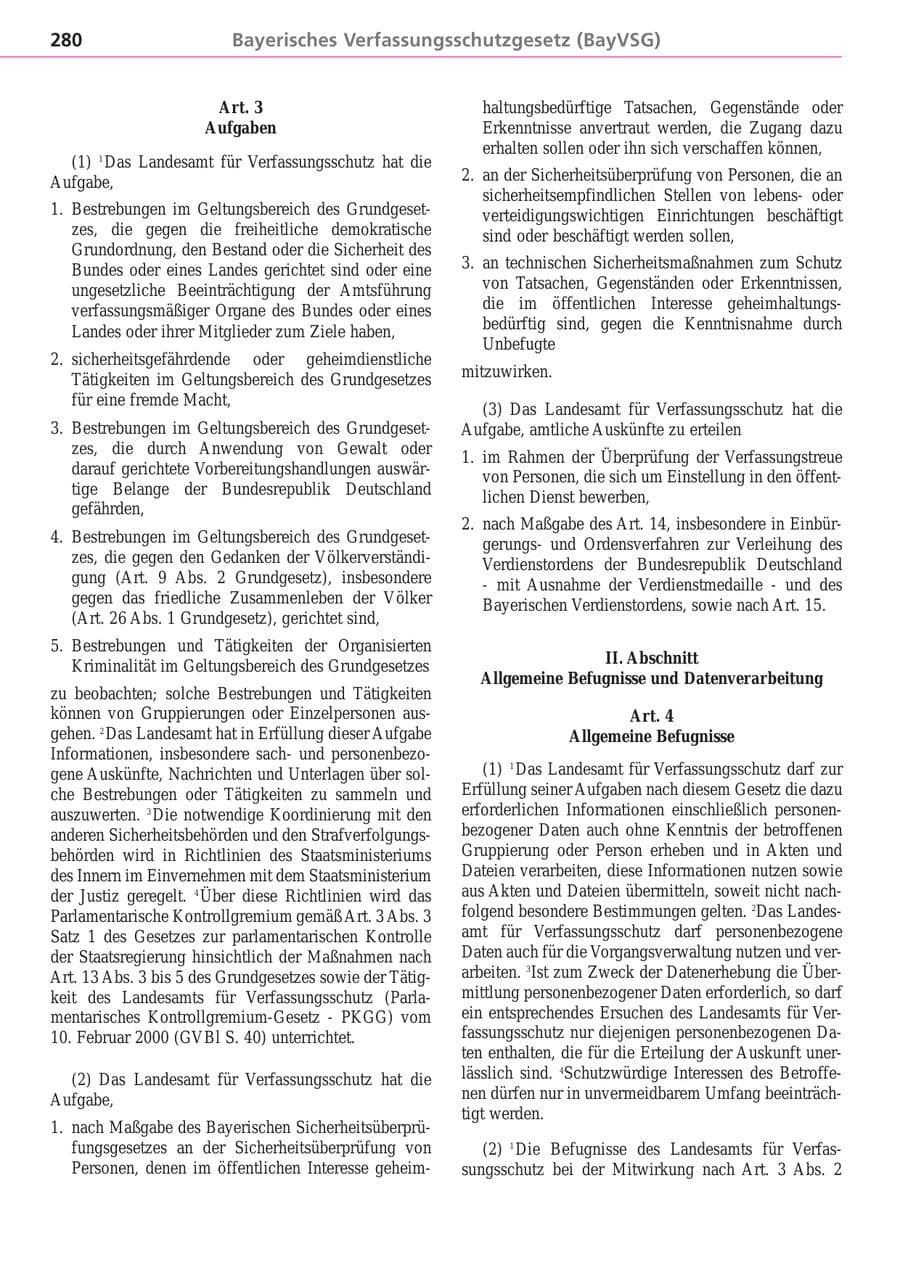 Seite 280 des Verfassungsschutzbericht 2004 Bayern