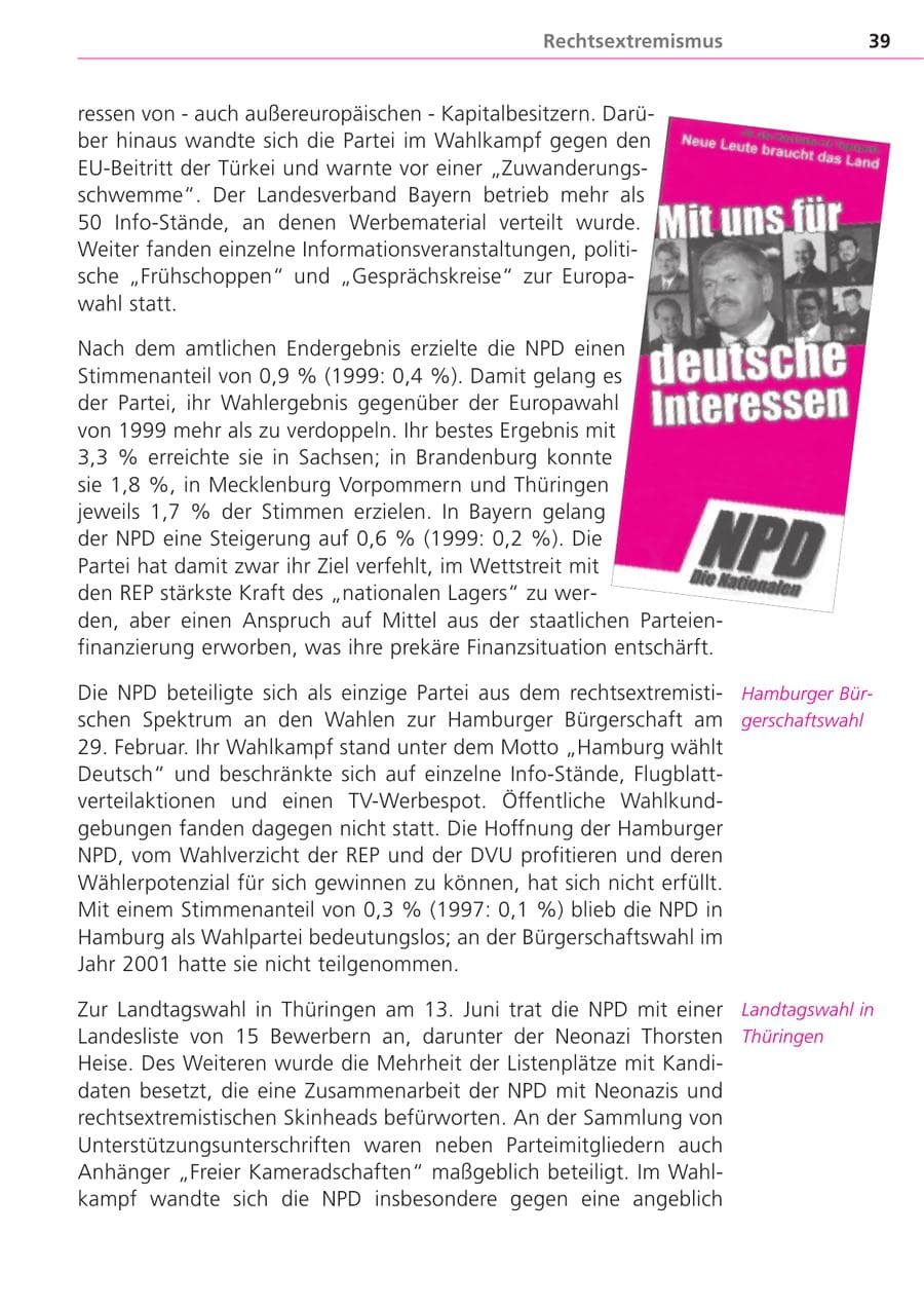 Seite 39 des Verfassungsschutzbericht 2004 Bayern