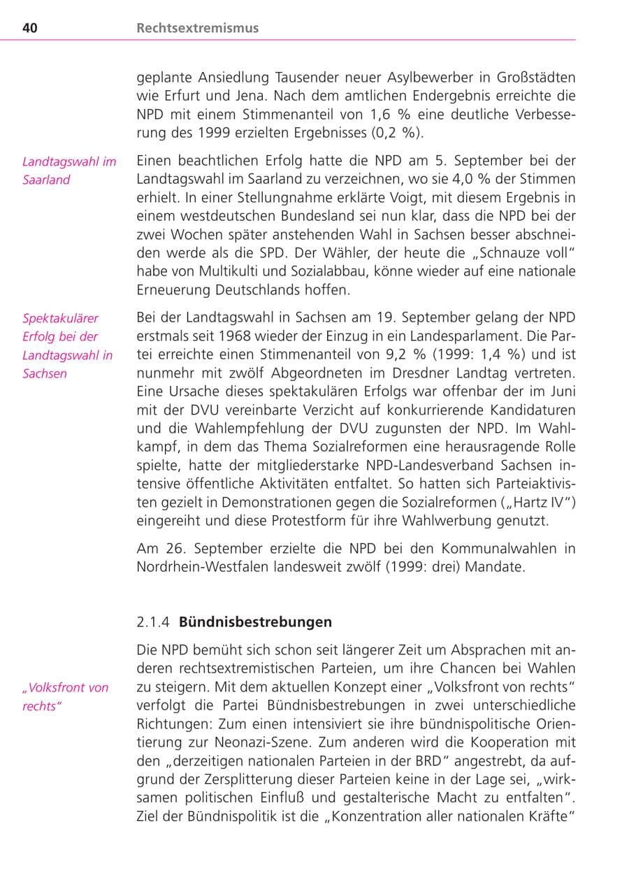 Seite 40 des Verfassungsschutzbericht 2004 Bayern