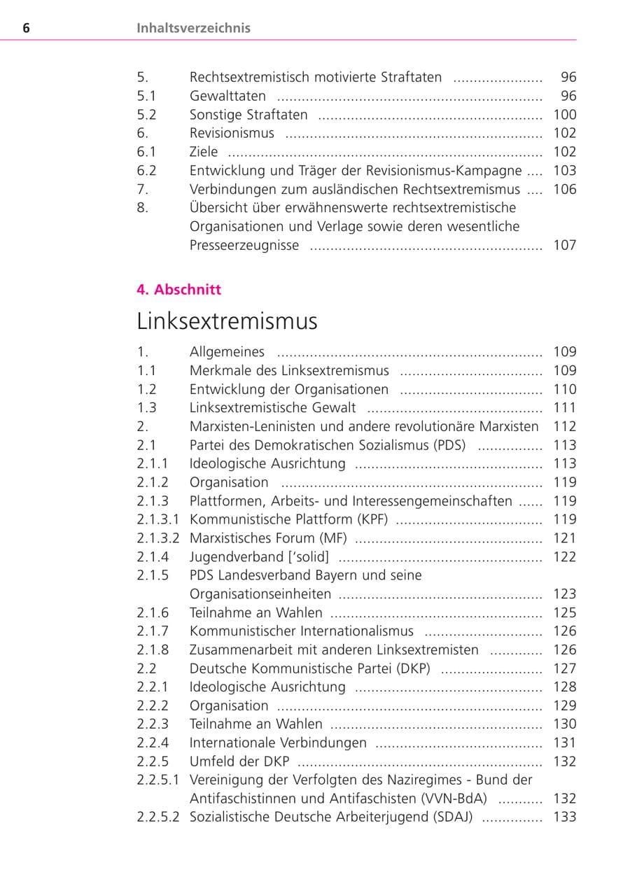 Seite 6 des Verfassungsschutzbericht 2004 Bayern