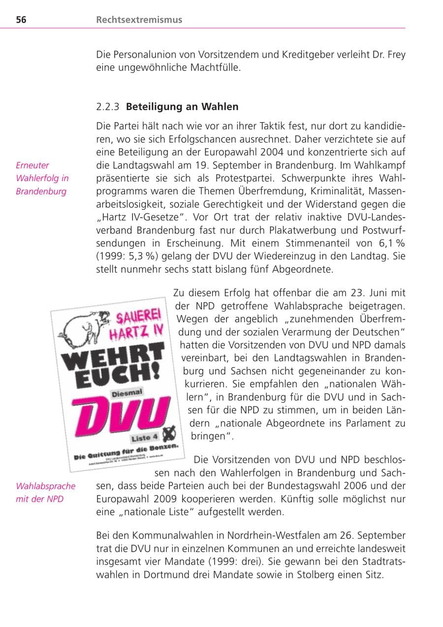 Seite 56 des Verfassungsschutzbericht 2004 Bayern