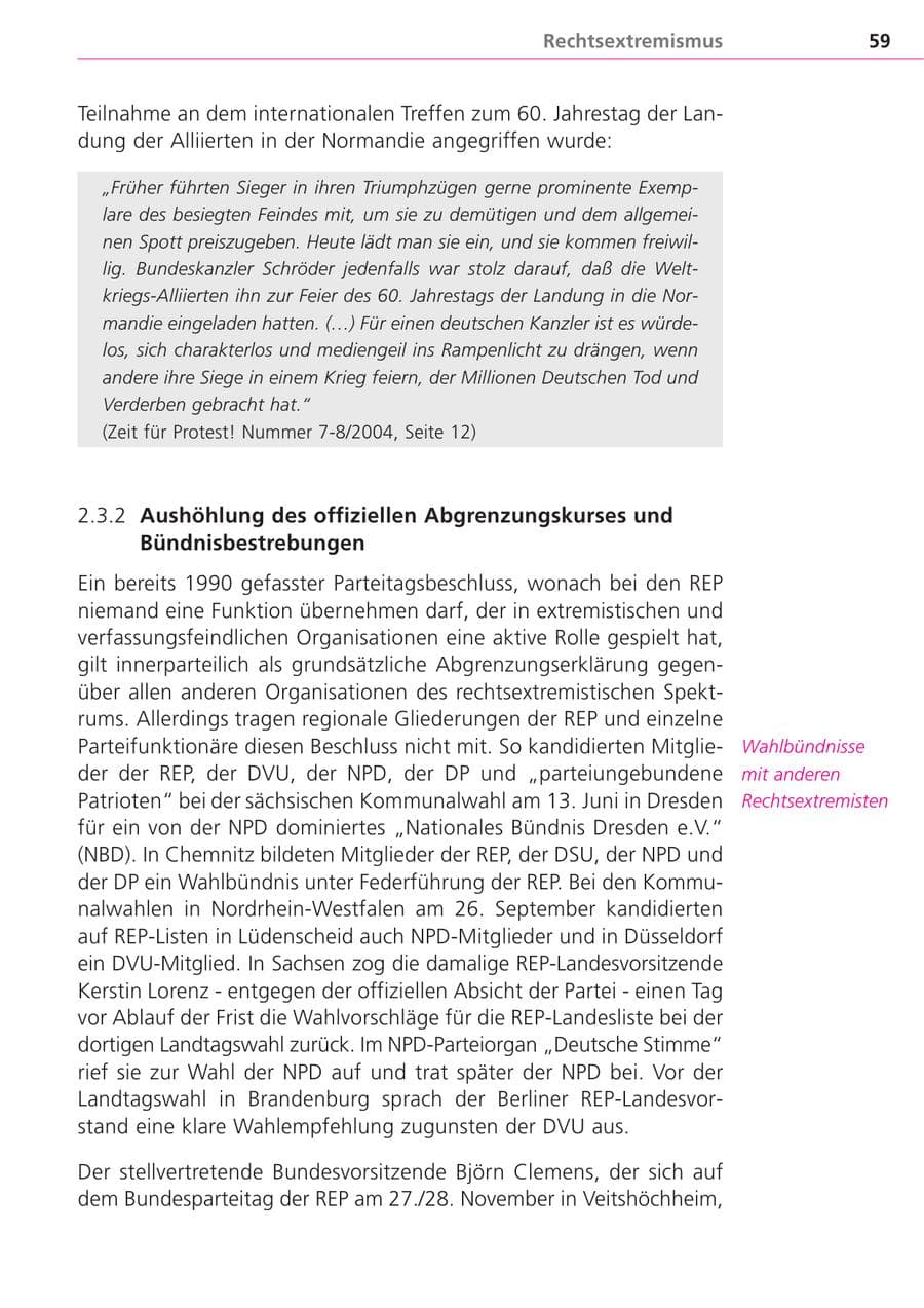 Seite 59 des Verfassungsschutzbericht 2004 Bayern