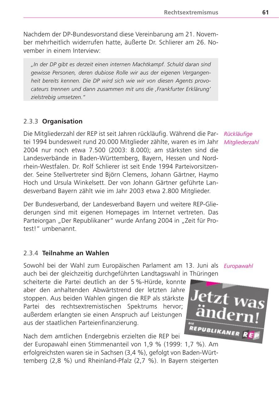 Seite 61 des Verfassungsschutzbericht 2004 Bayern