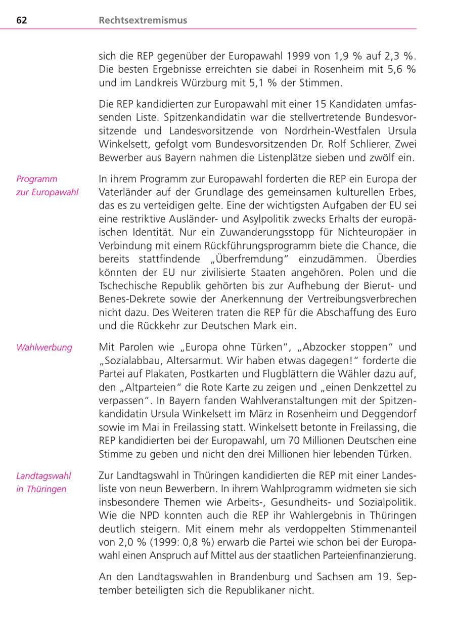 Seite 62 des Verfassungsschutzbericht 2004 Bayern