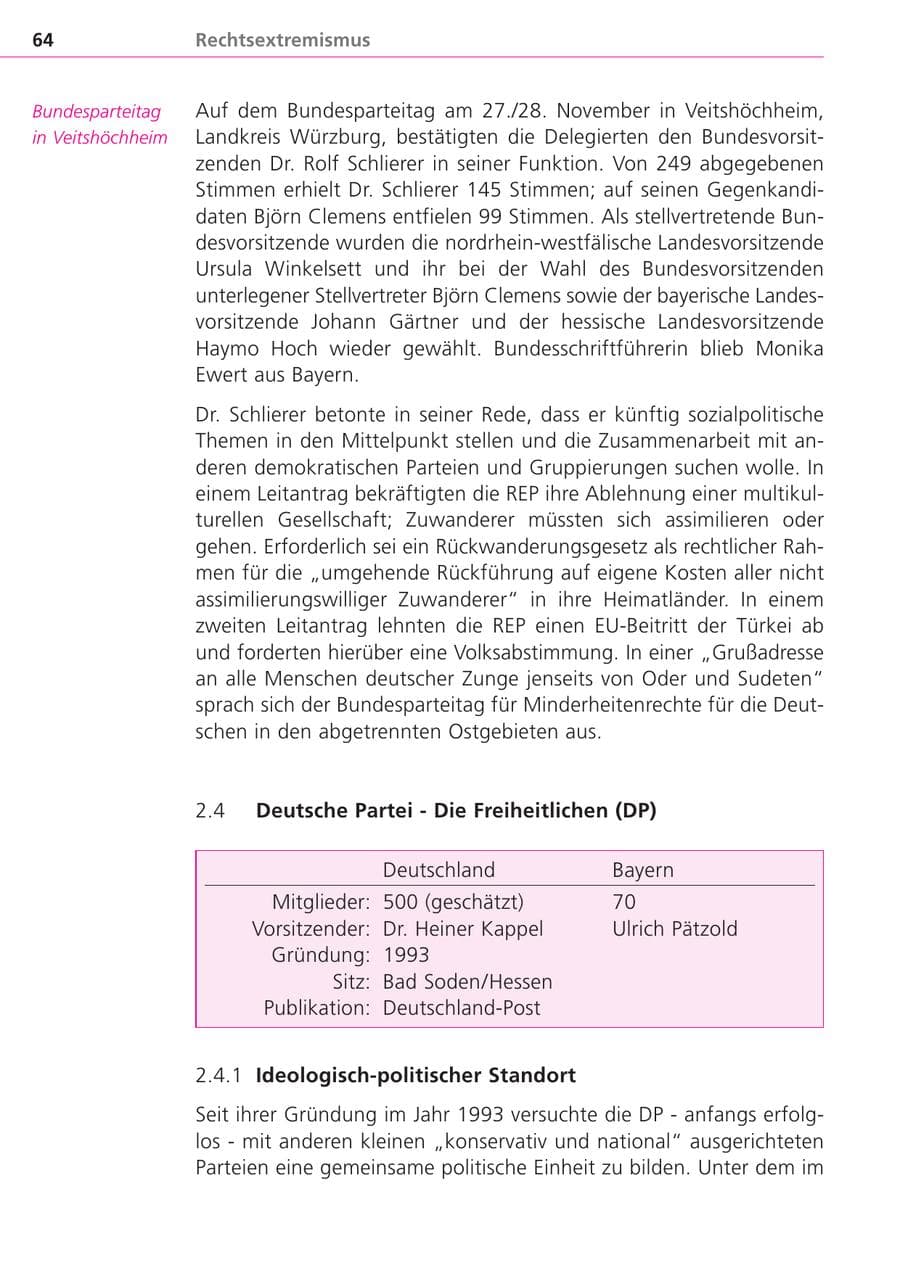 Seite 64 des Verfassungsschutzbericht 2004 Bayern