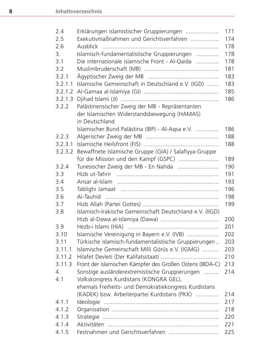 Seite 8 des Verfassungsschutzbericht 2004 Bayern