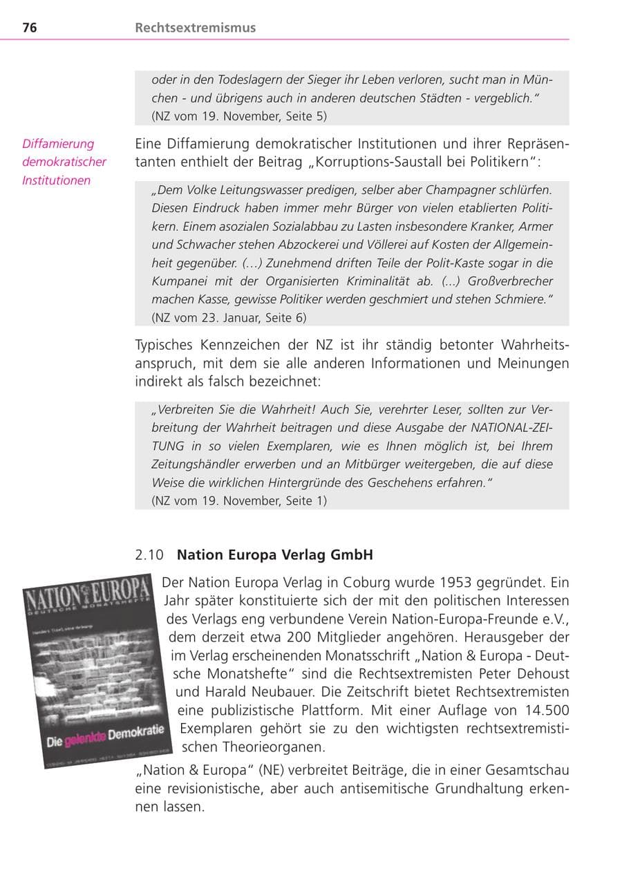 Seite 76 des Verfassungsschutzbericht 2004 Bayern