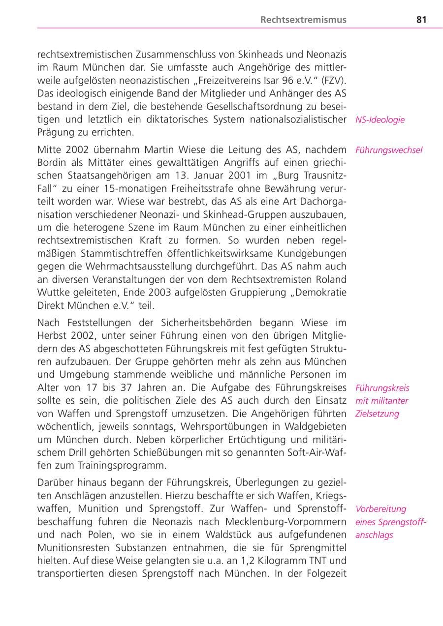 Seite 81 des Verfassungsschutzbericht 2004 Bayern