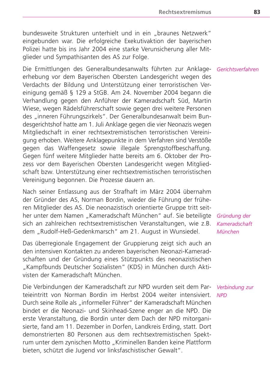 Seite 83 des Verfassungsschutzbericht 2004 Bayern
