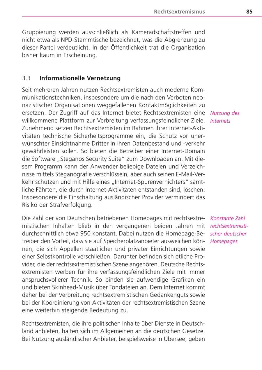 Seite 85 des Verfassungsschutzbericht 2004 Bayern