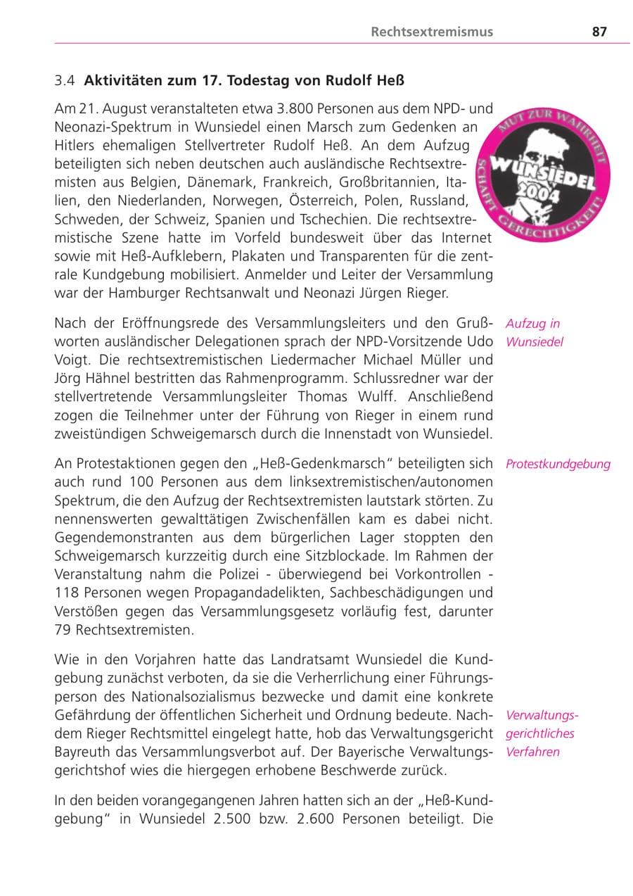 Seite 87 des Verfassungsschutzbericht 2004 Bayern
