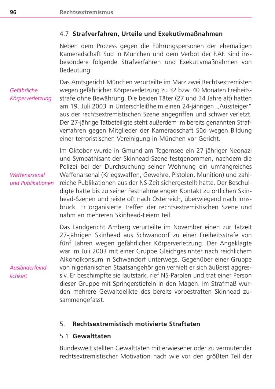 Seite 96 des Verfassungsschutzbericht 2004 Bayern