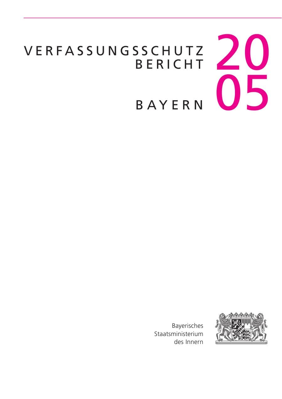 Seite 2 des Verfassungsschutzbericht 2005 Bayern
