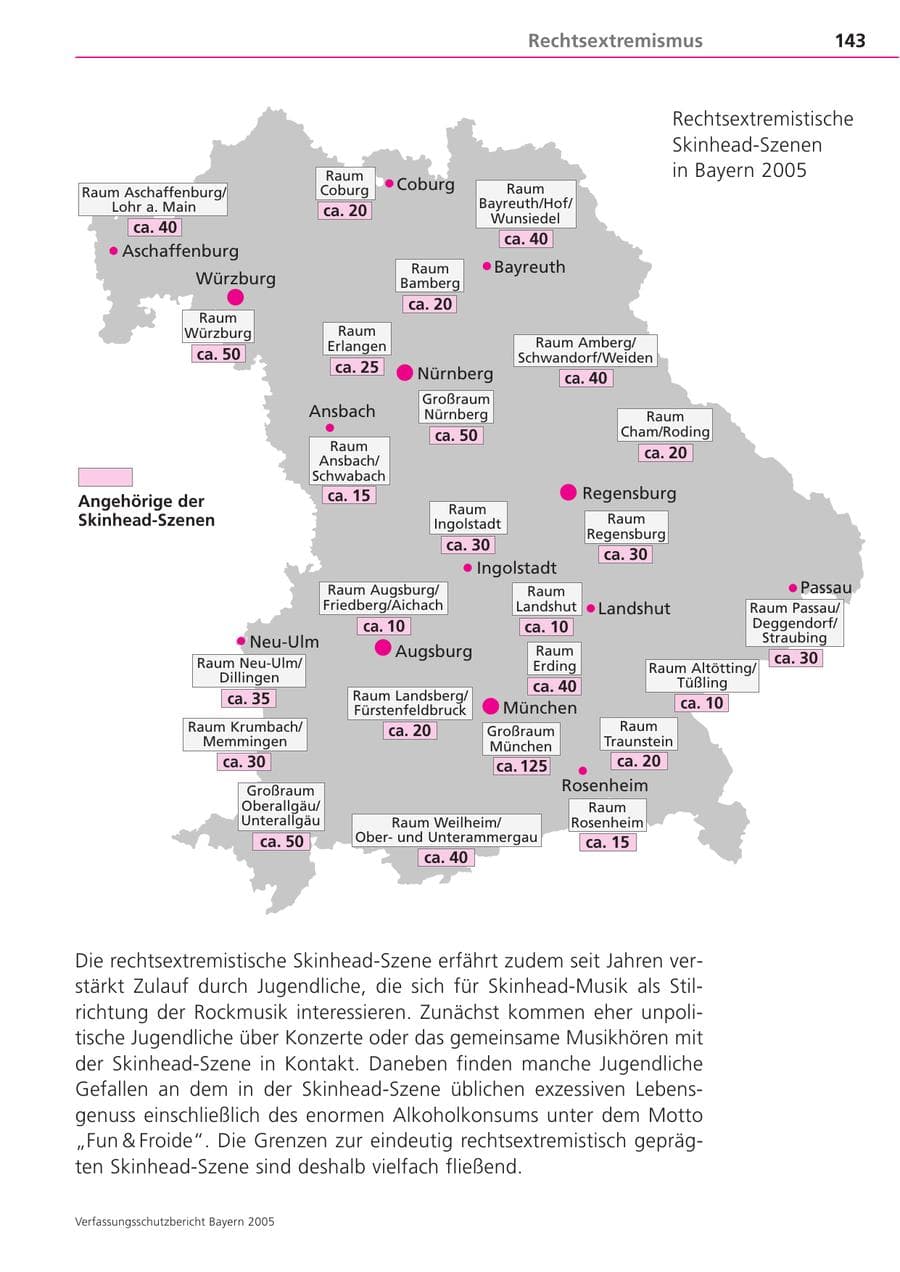 Seite 143 des Verfassungsschutzbericht 2005 Bayern