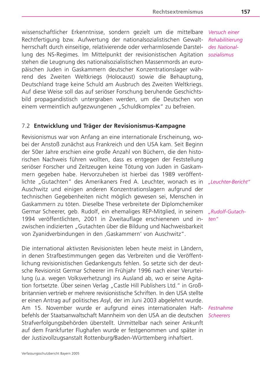 Seite 157 des Verfassungsschutzbericht 2005 Bayern