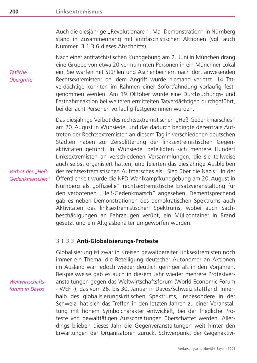 Seite 200 des Verfassungsschutzbericht 2005 Bayern