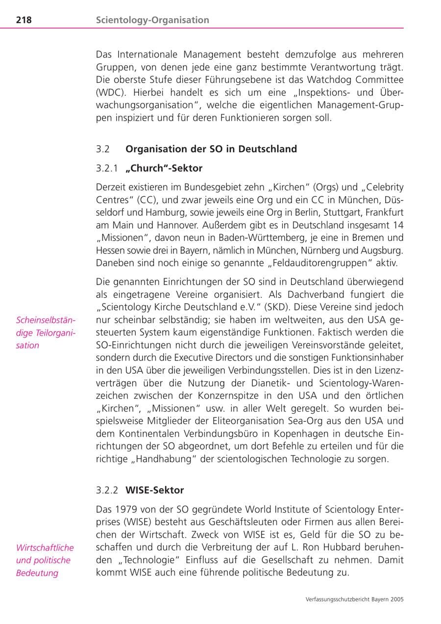 Seite 218 des Verfassungsschutzbericht 2005 Bayern