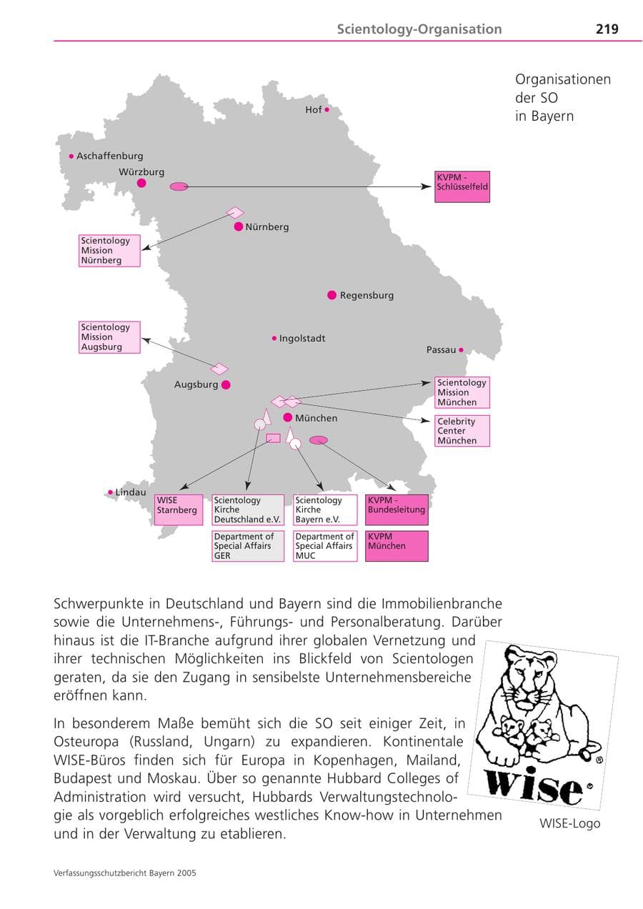 Seite 219 des Verfassungsschutzbericht 2005 Bayern