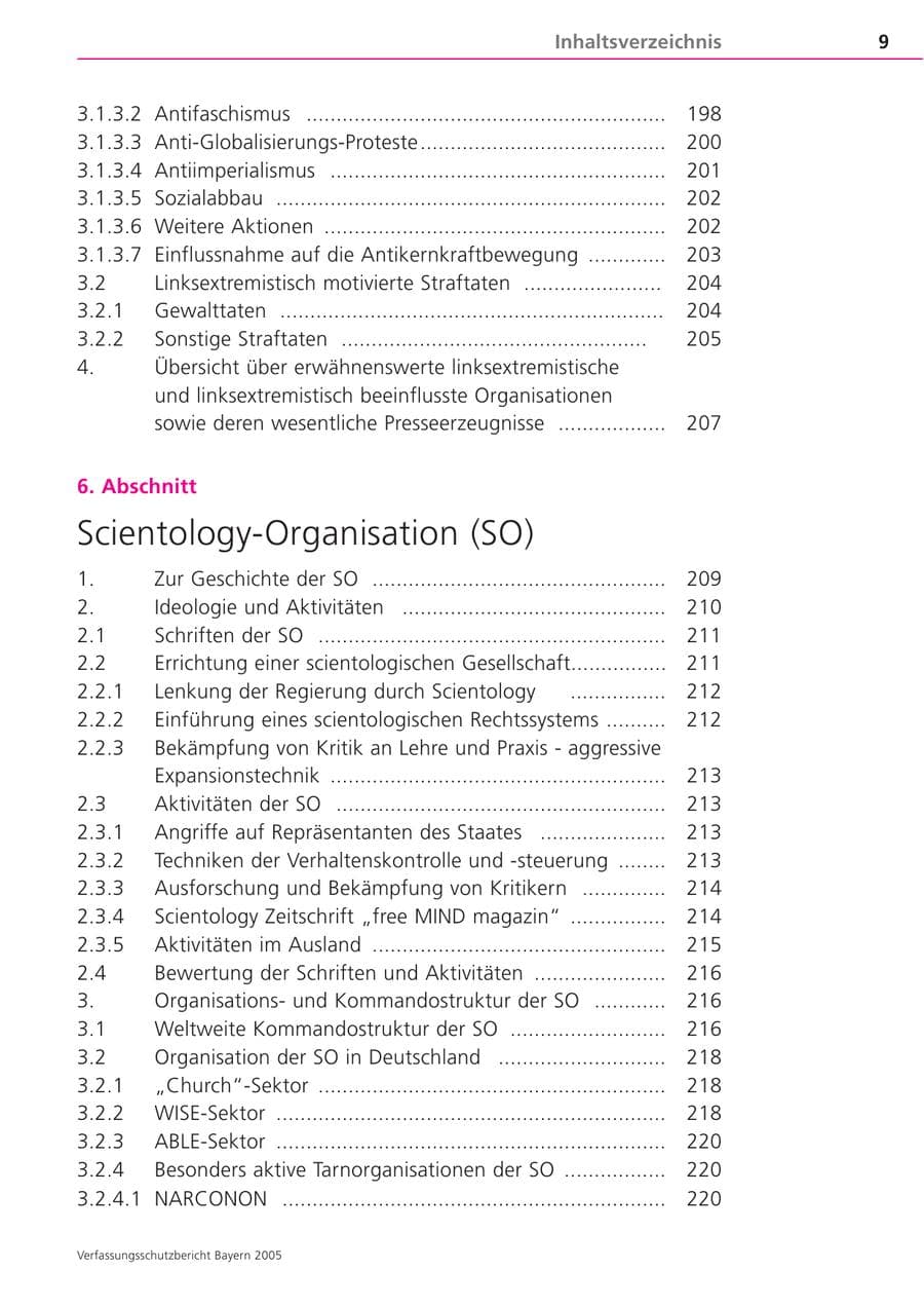 Seite 9 des Verfassungsschutzbericht 2005 Bayern