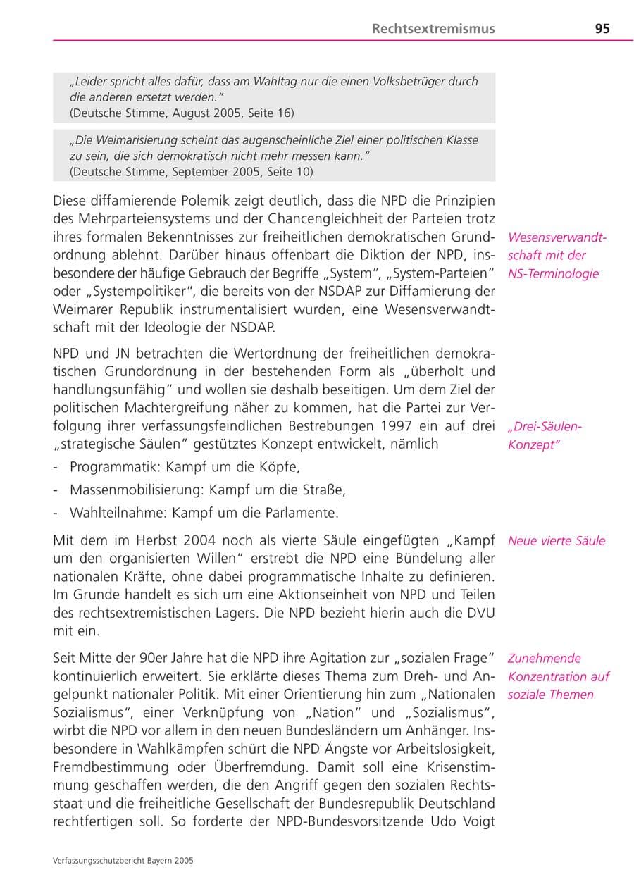 Seite 95 des Verfassungsschutzbericht 2005 Bayern