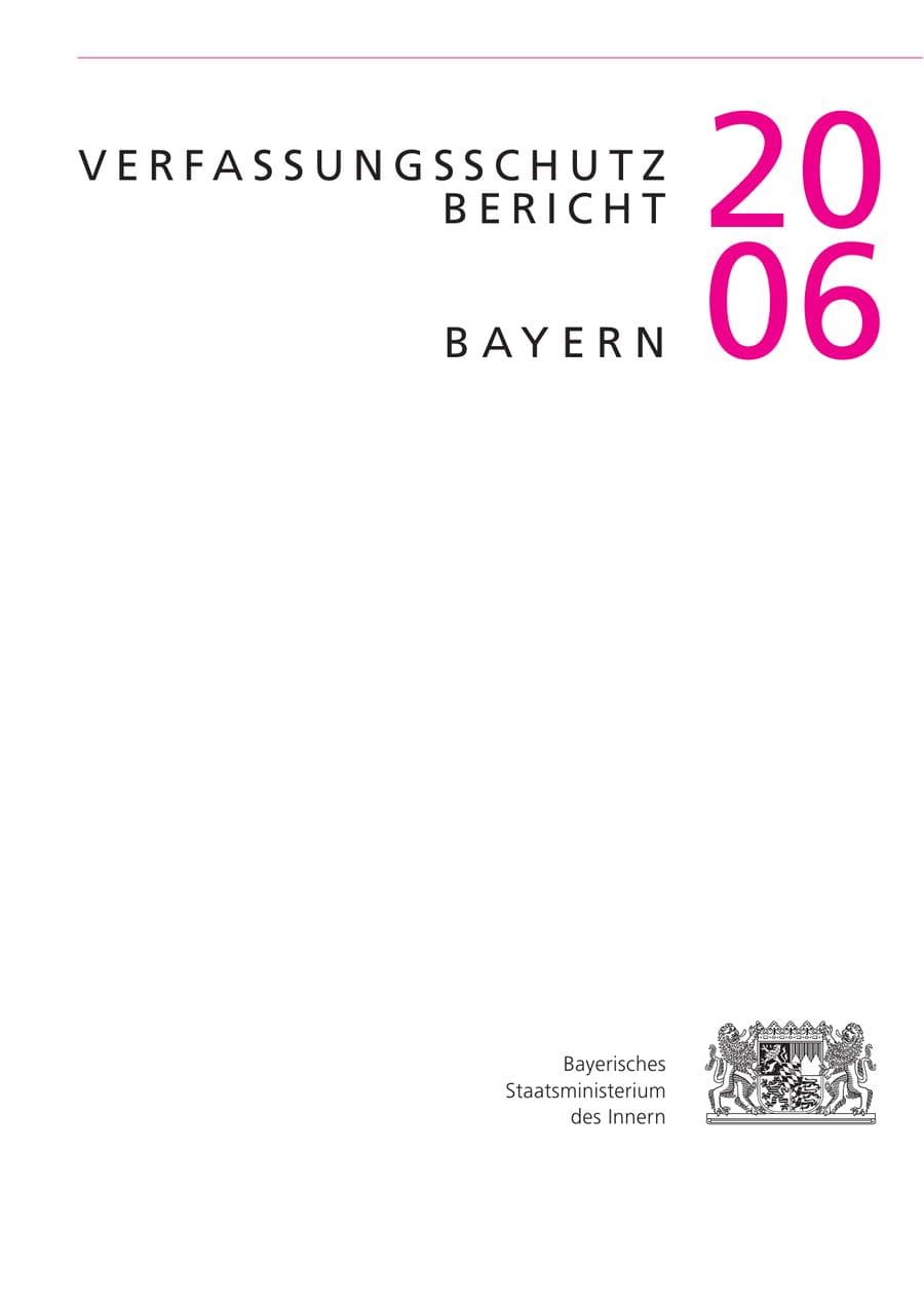 Seite 2 des Verfassungsschutzbericht 2006 Bayern