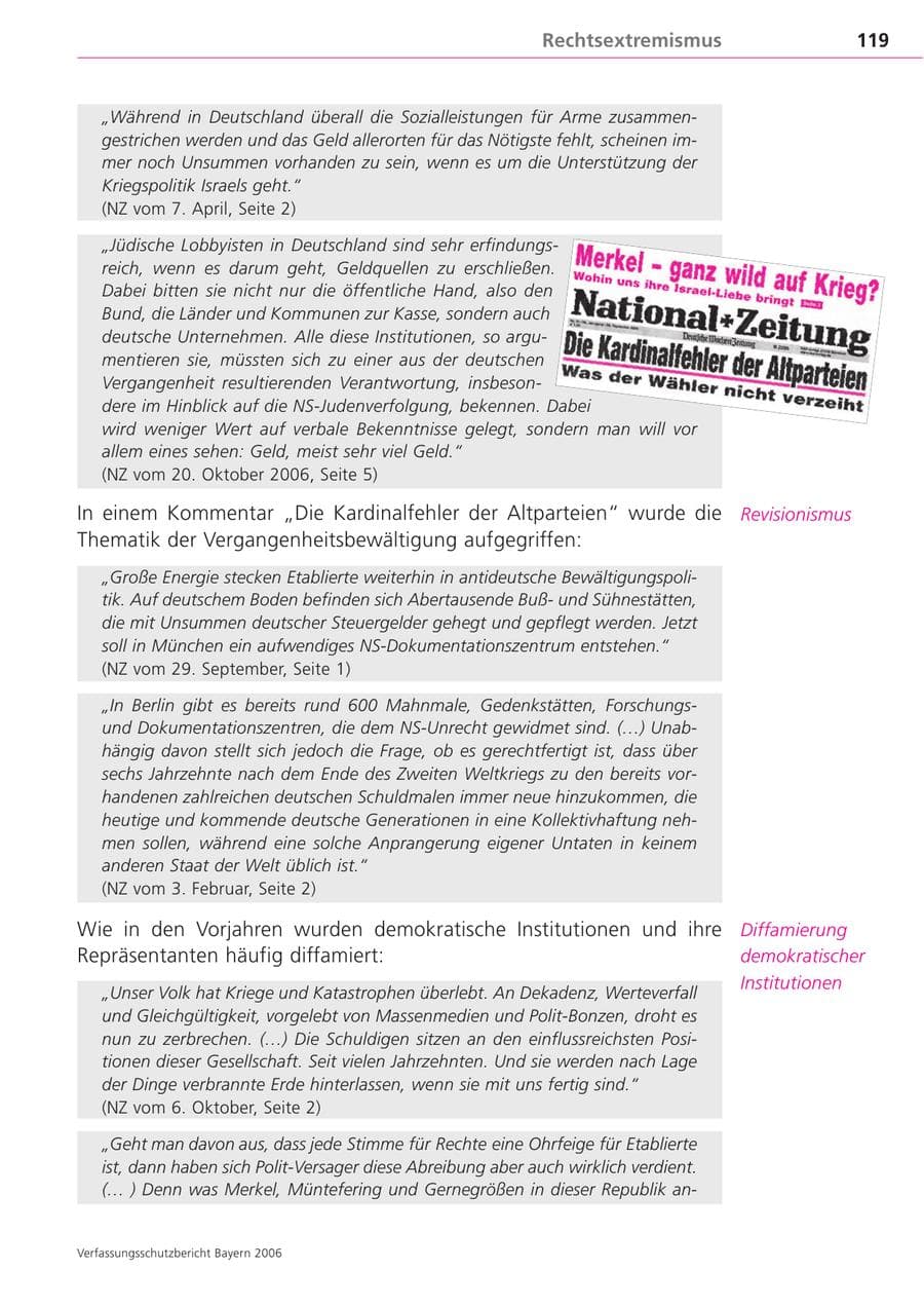 Seite 119 des Verfassungsschutzbericht 2006 Bayern