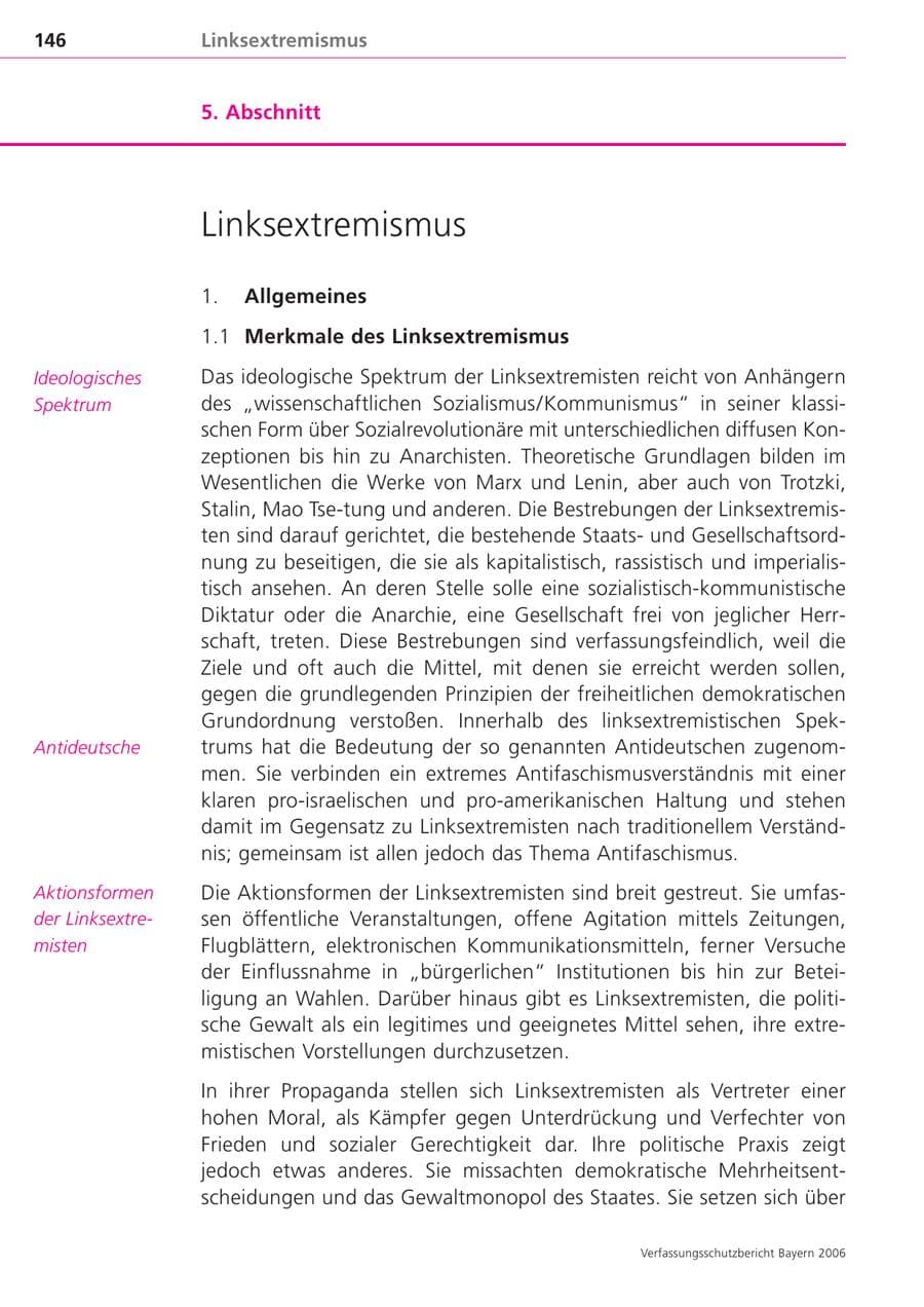 Seite 146 des Verfassungsschutzbericht 2006 Bayern