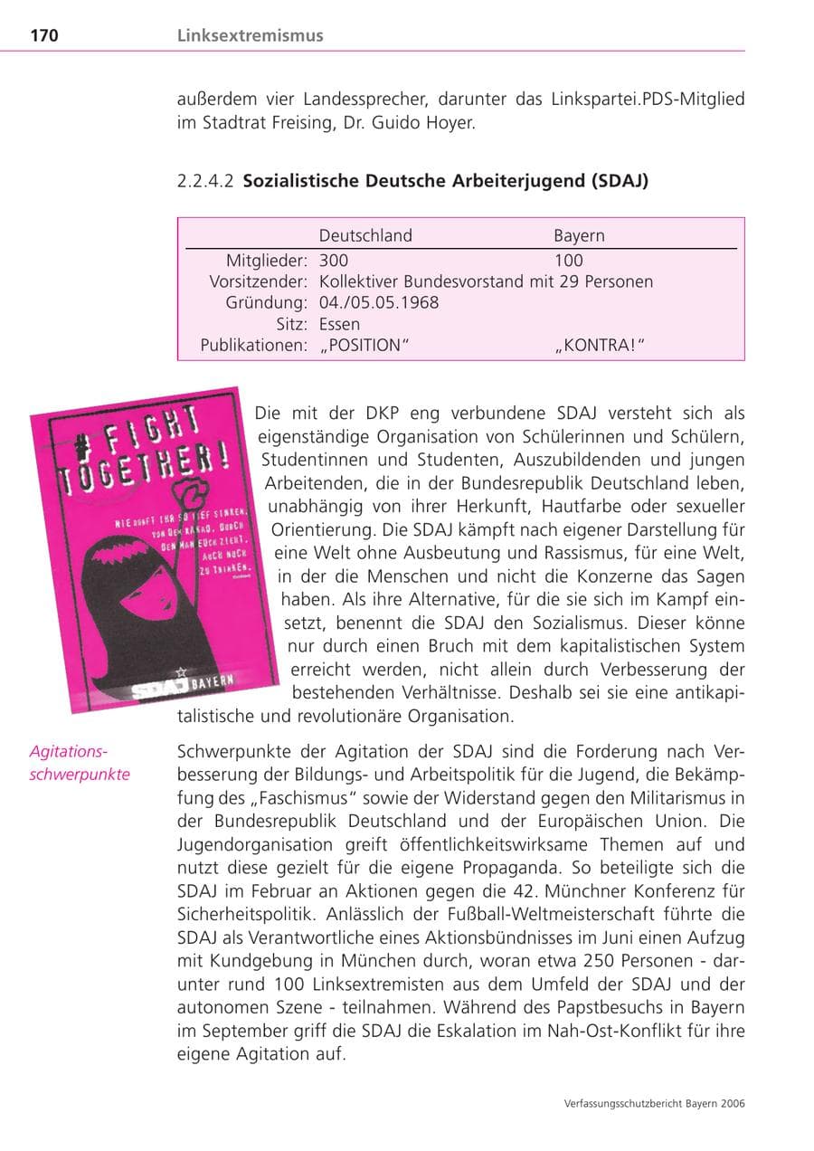 Seite 170 des Verfassungsschutzbericht 2006 Bayern