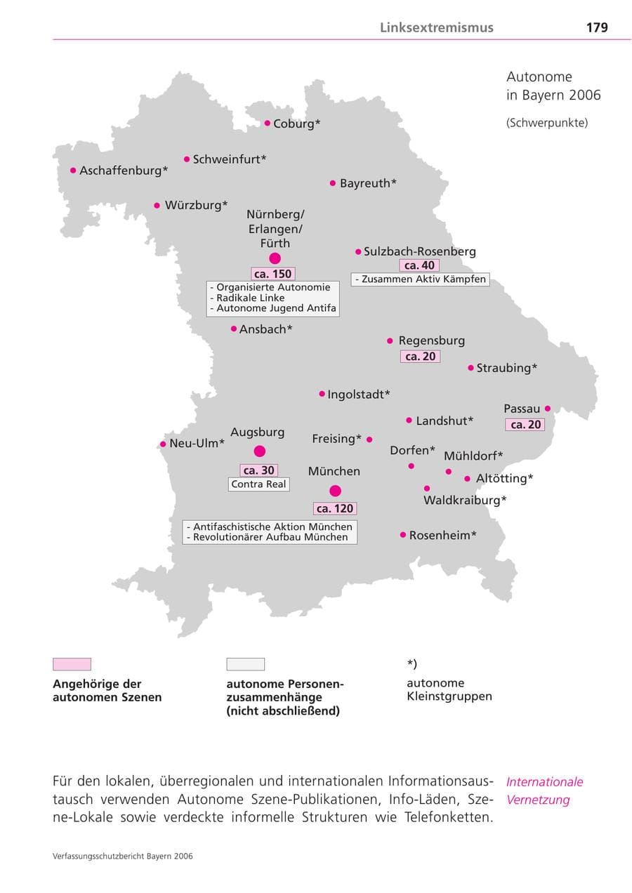 Seite 179 des Verfassungsschutzbericht 2006 Bayern