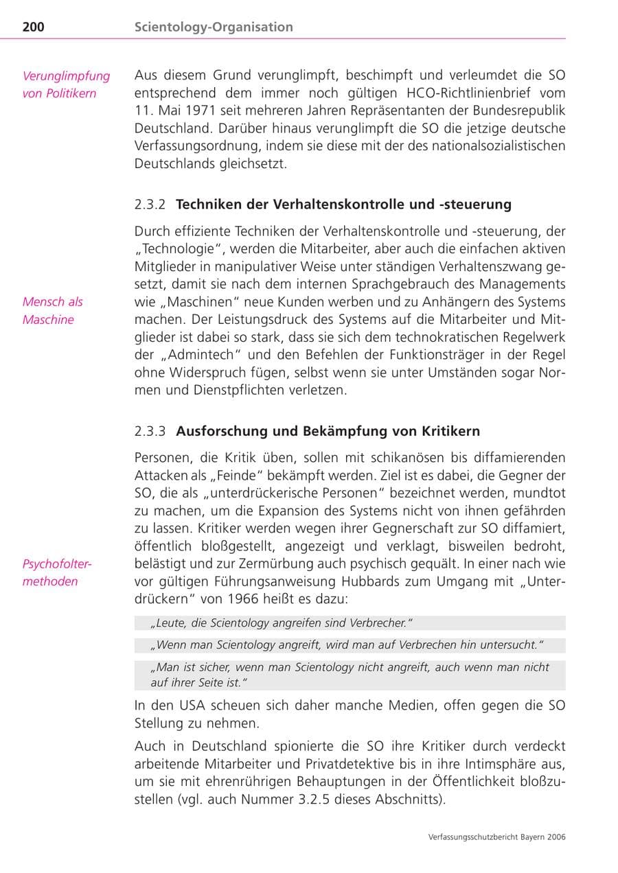 Seite 200 des Verfassungsschutzbericht 2006 Bayern