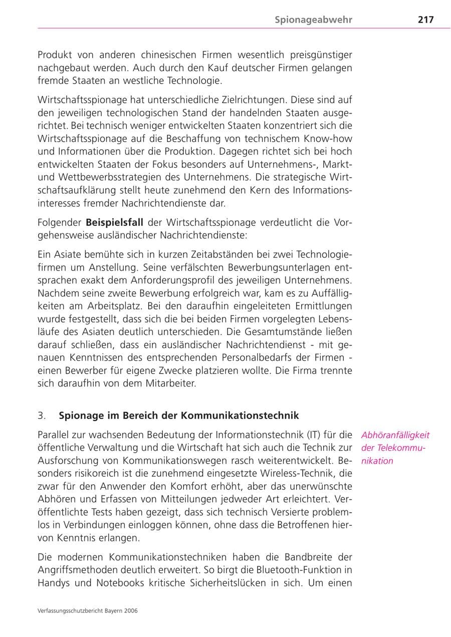 Seite 217 des Verfassungsschutzbericht 2006 Bayern