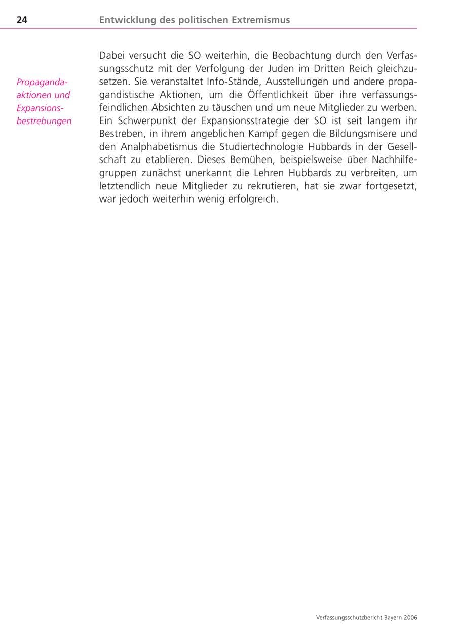 Seite 24 des Verfassungsschutzbericht 2006 Bayern