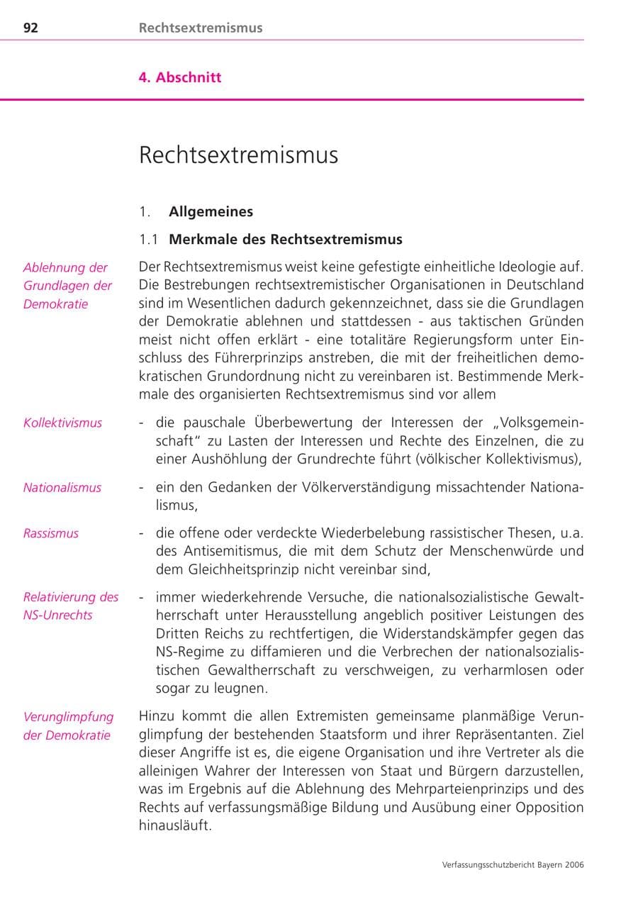 Seite 92 des Verfassungsschutzbericht 2006 Bayern