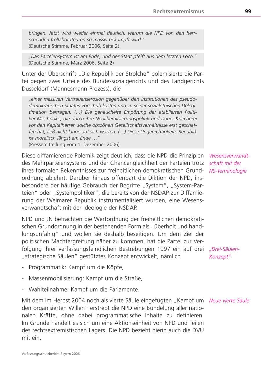 Seite 99 des Verfassungsschutzbericht 2006 Bayern
