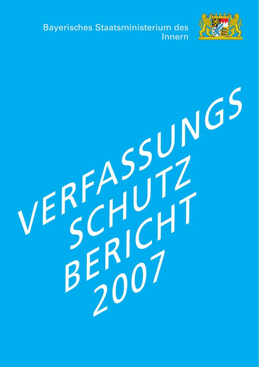 Seite 1 des Verfassungsschutzbericht 2007 Bayern