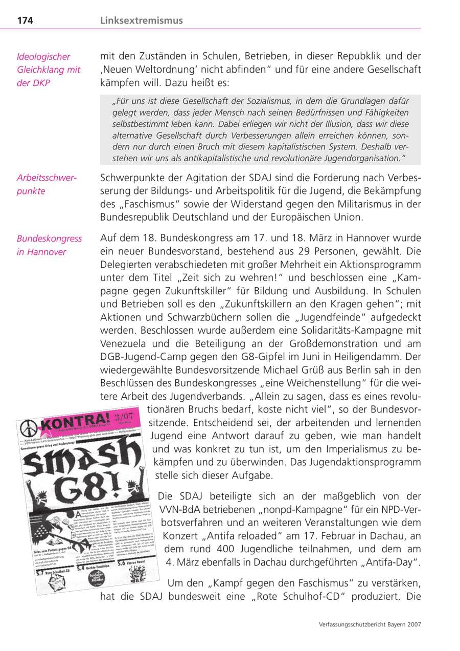 Seite 174 des Verfassungsschutzbericht 2007 Bayern