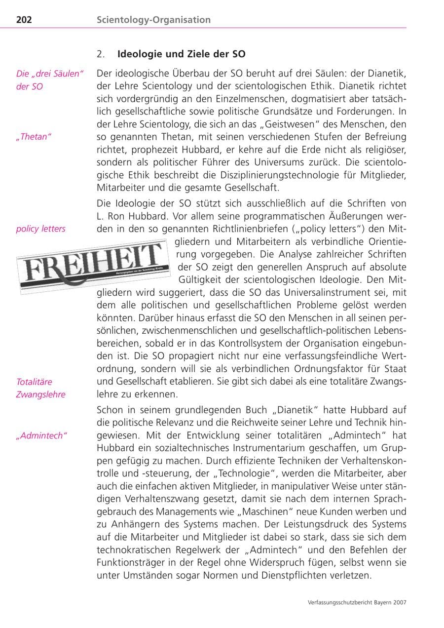 Seite 202 des Verfassungsschutzbericht 2007 Bayern