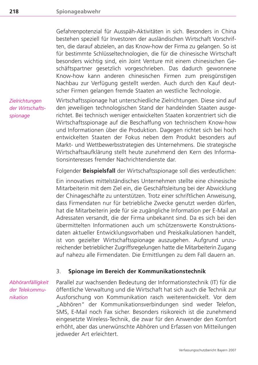 Seite 218 des Verfassungsschutzbericht 2007 Bayern