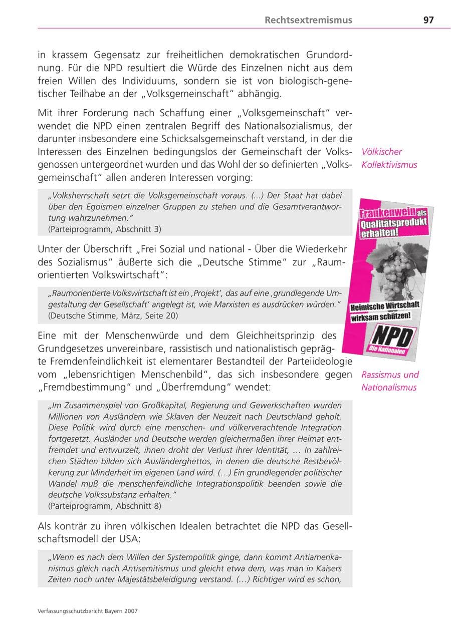 Seite 97 des Verfassungsschutzbericht 2007 Bayern