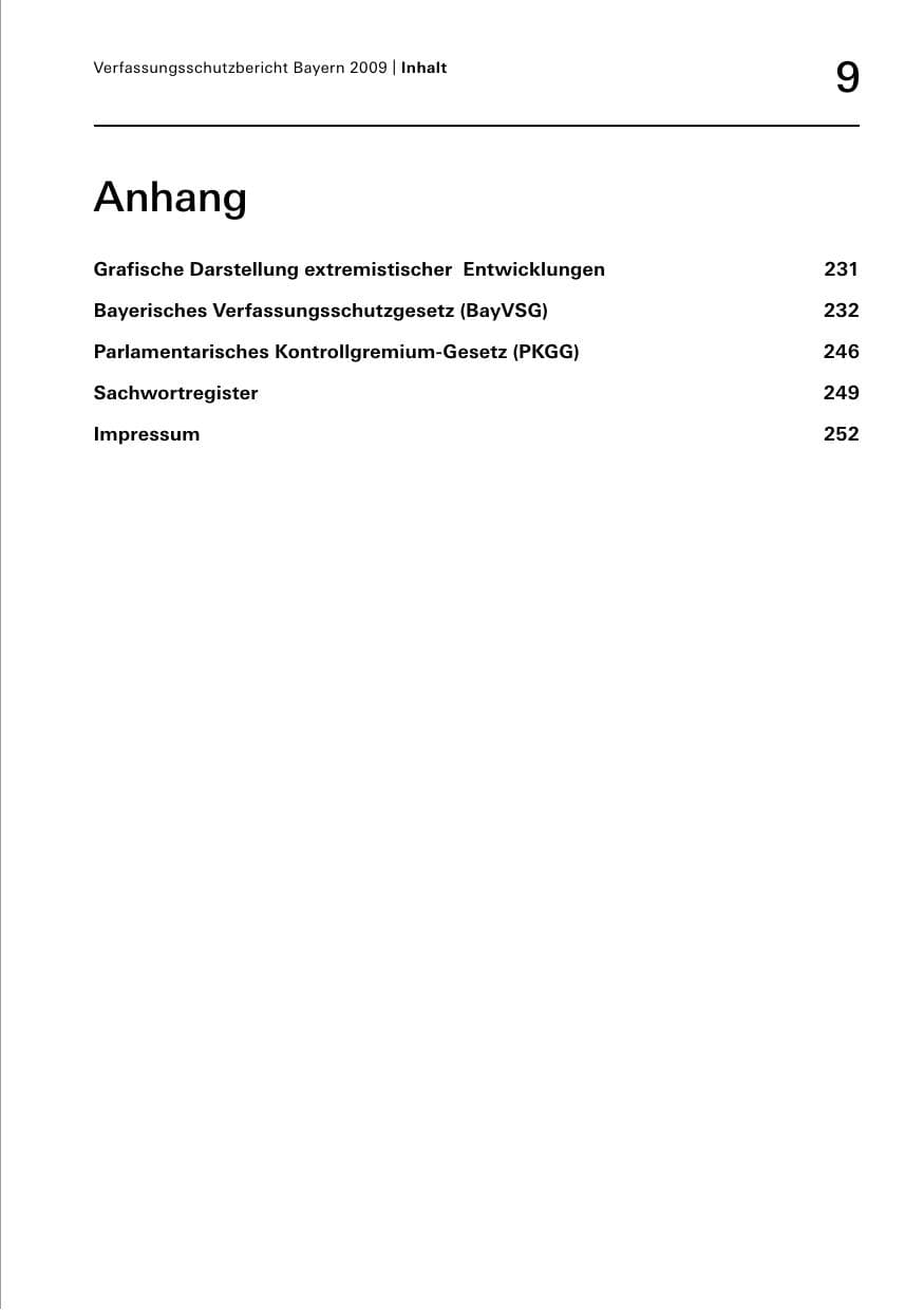 Seite 11 des Verfassungsschutzbericht 2009 Bayern