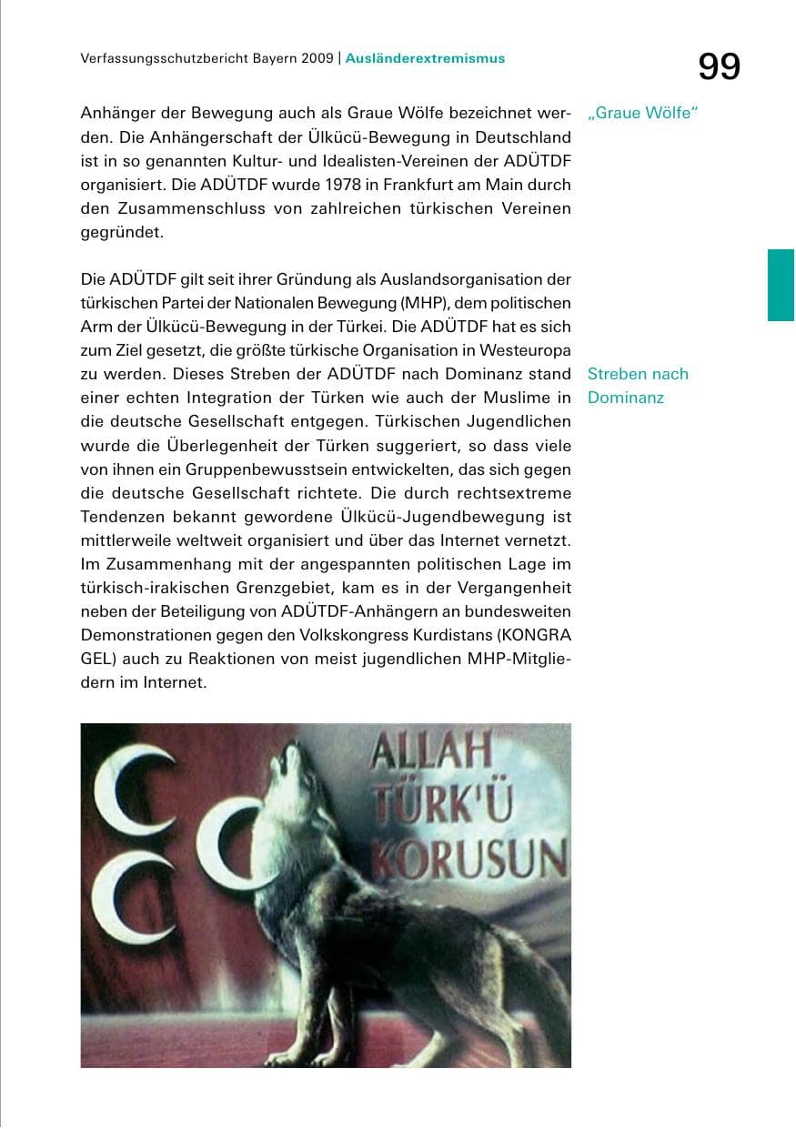 Seite 101 des Verfassungsschutzbericht 2009 Bayern