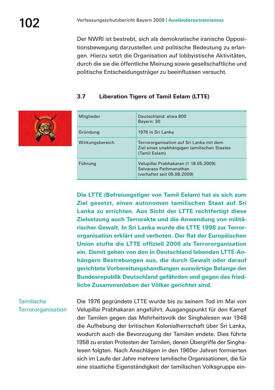 Seite 104 des Verfassungsschutzbericht 2009 Bayern