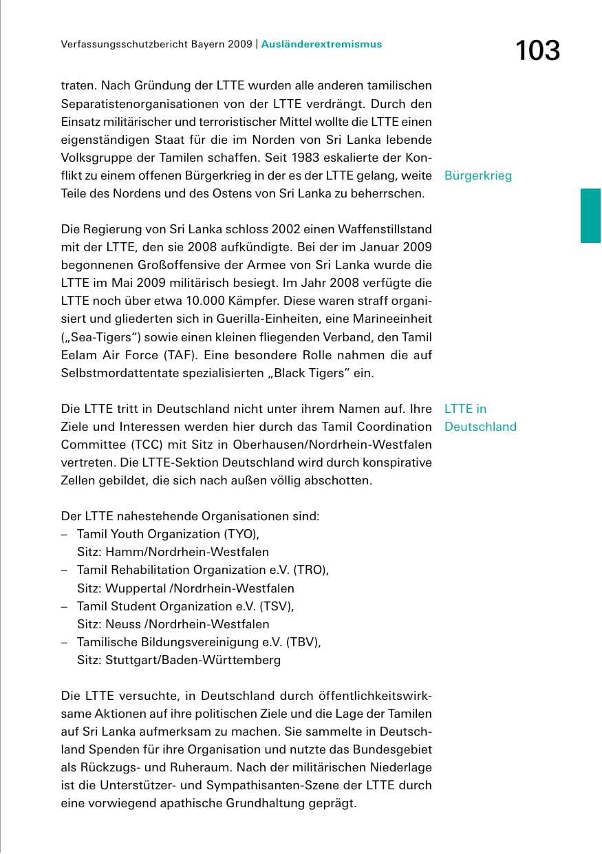 Seite 105 des Verfassungsschutzbericht 2009 Bayern