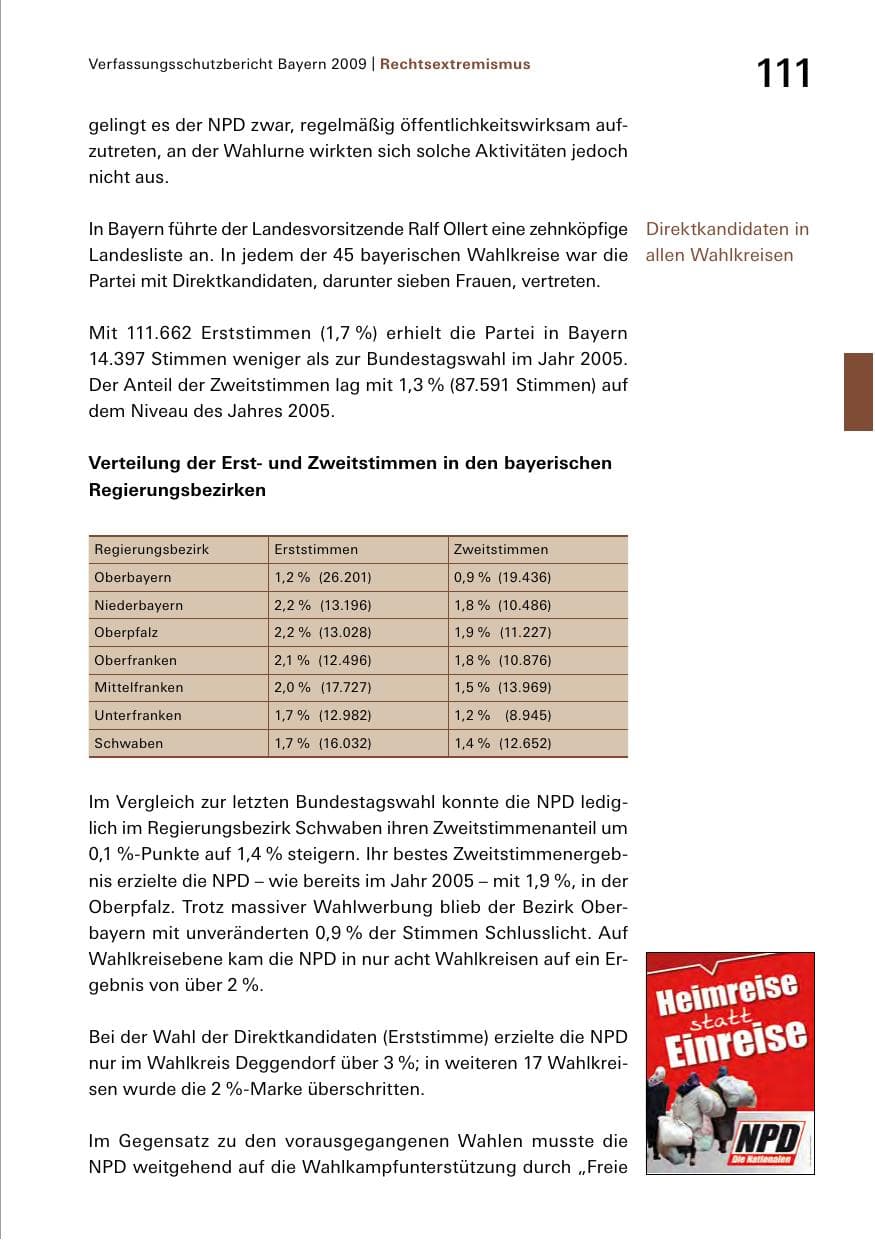 Seite 113 des Verfassungsschutzbericht 2009 Bayern