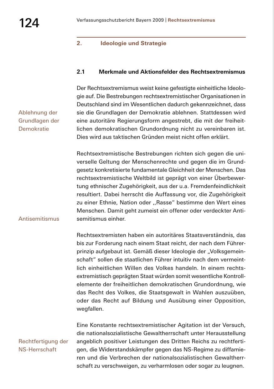 Seite 126 des Verfassungsschutzbericht 2009 Bayern