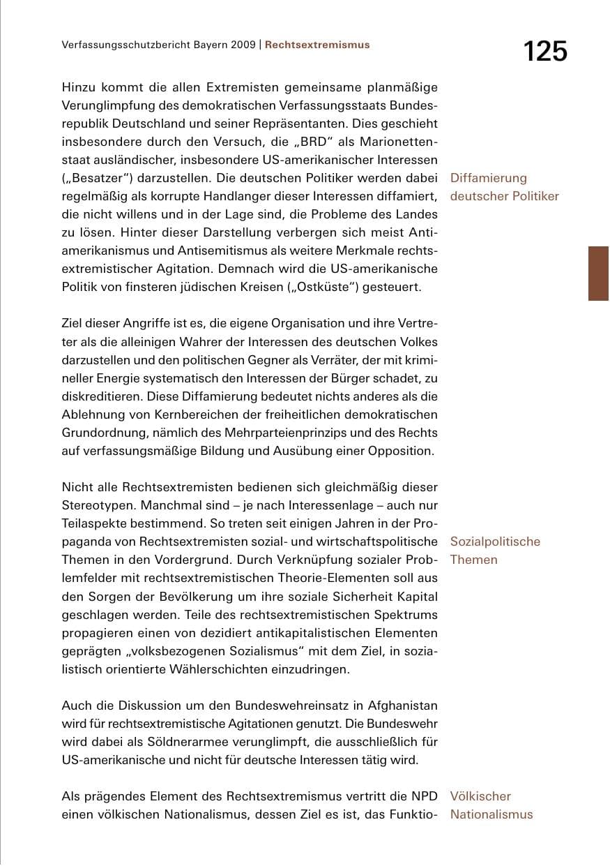 Seite 127 des Verfassungsschutzbericht 2009 Bayern